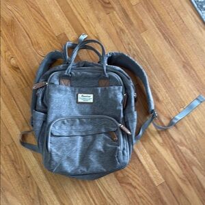 Gray Backpack with Adjustable Straps and Classic Design